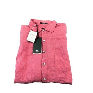 Rodd & Gunn Red Albini Pure Linen L/S Men's Button Front Size M NWT